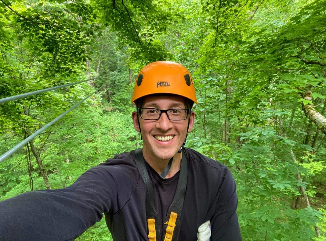 A man wearing a helmet.