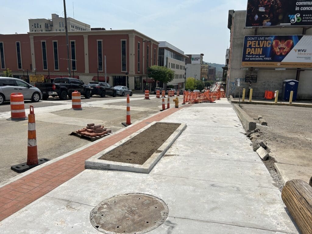 A section of new sidewalk.