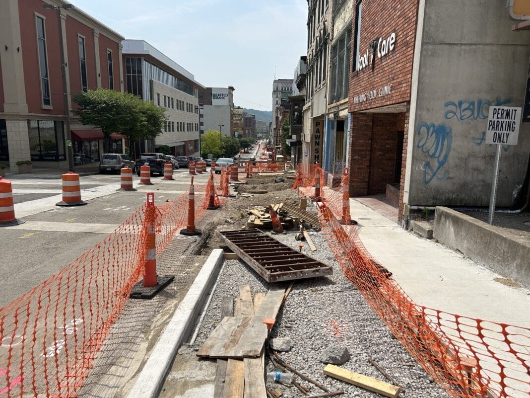 A closed sidewalk.