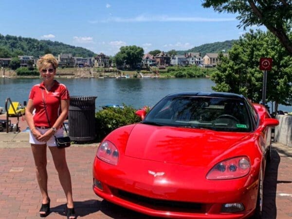 A lady and a car.