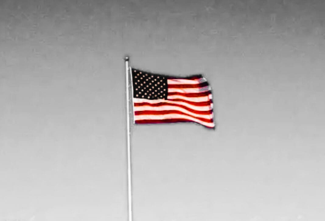 A U.S. Flag flying.