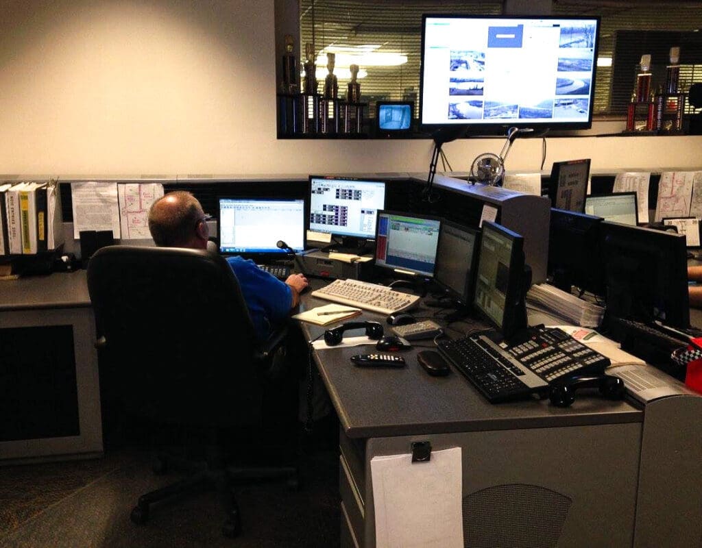 A man at a 911 console.