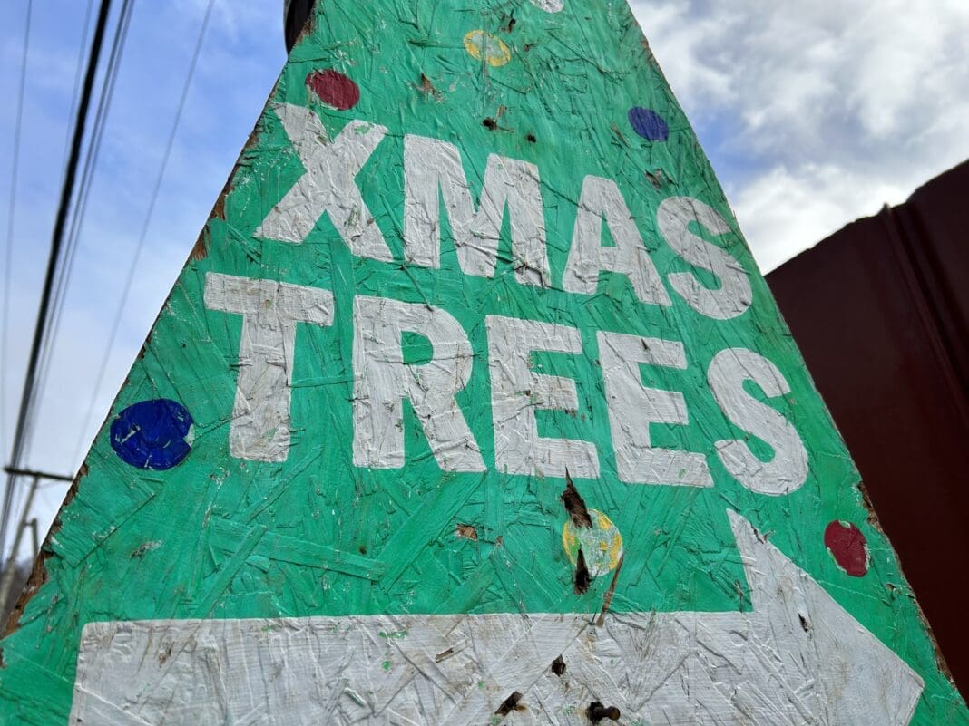 A sign about trees.