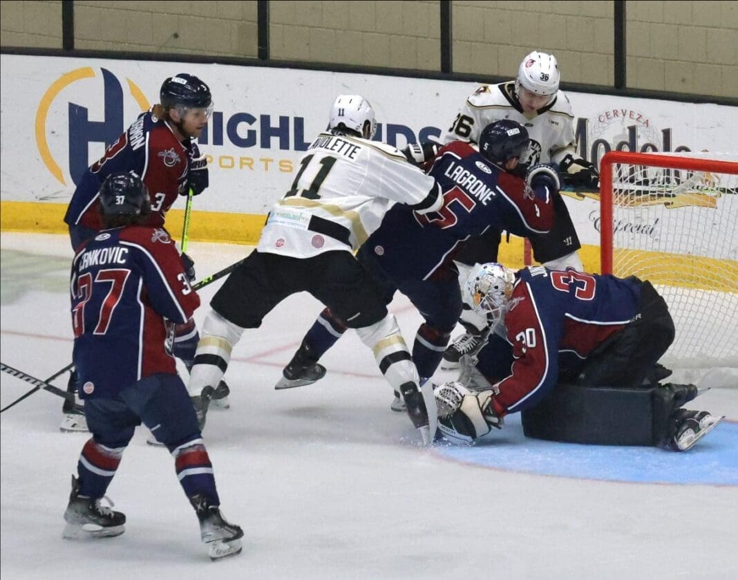 A hockey game.