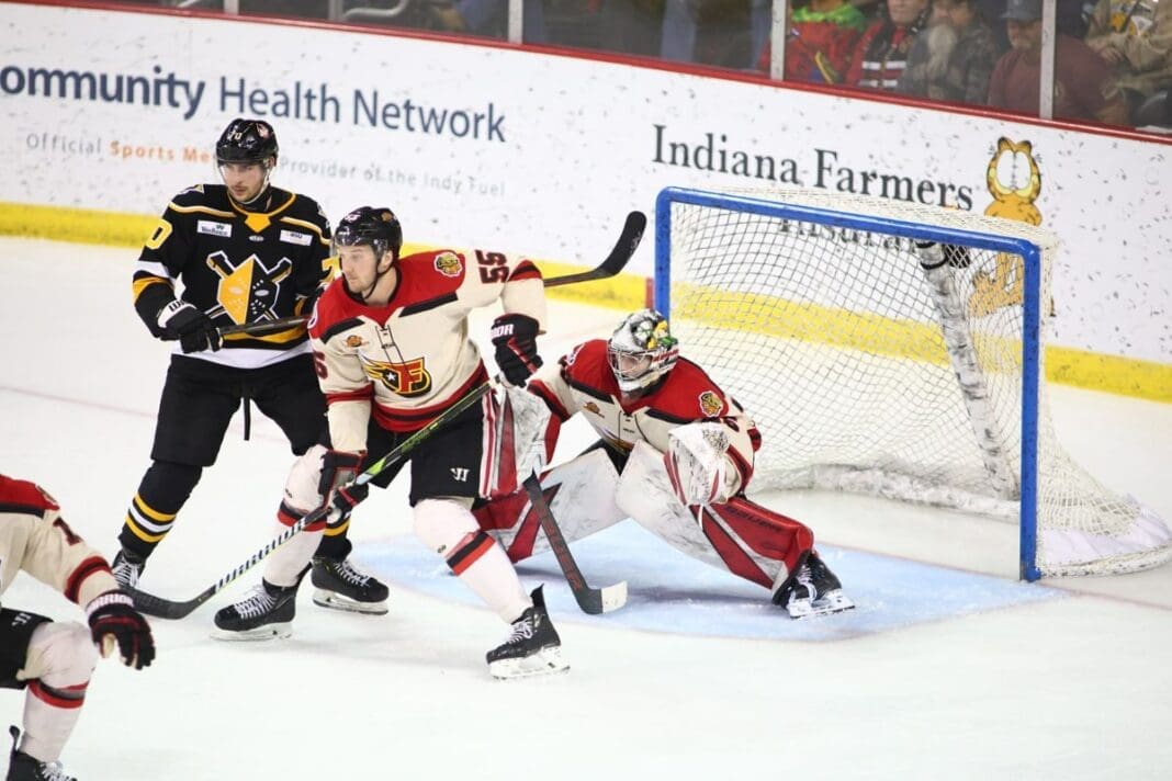 A hockey game.