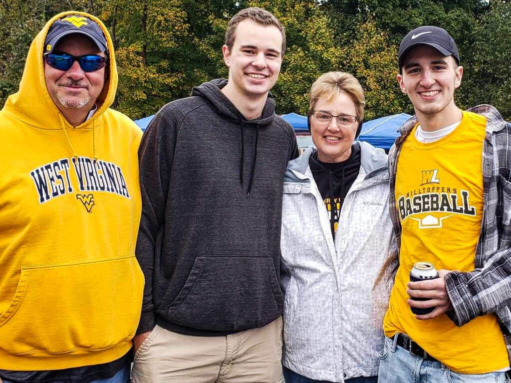 A man with his family.