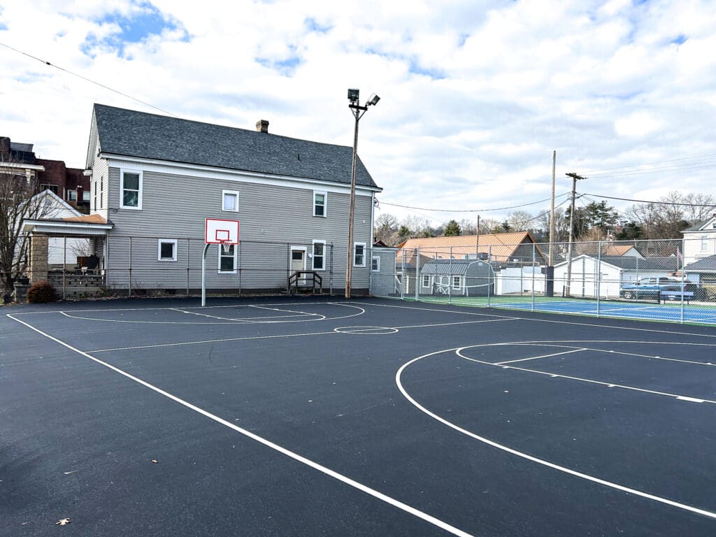 A basketball court.