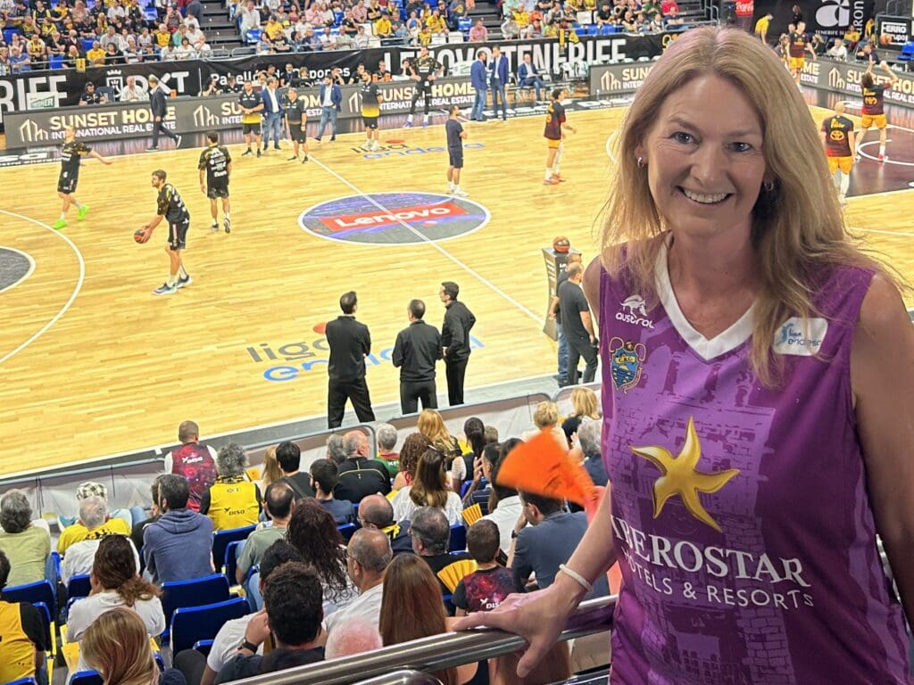 A lady at a game.