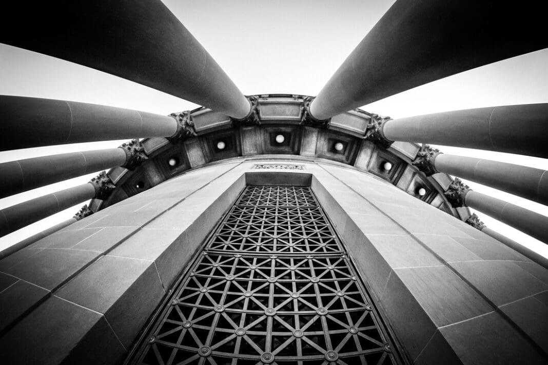 Pillars on a building.