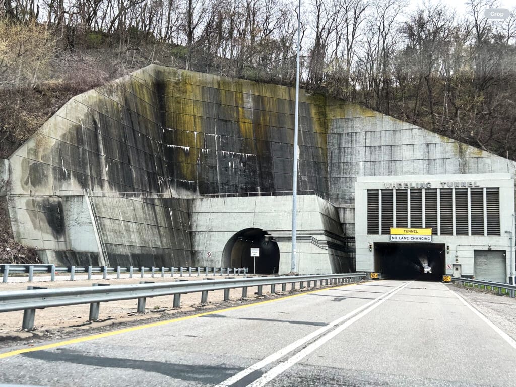 The front of the tunnel.