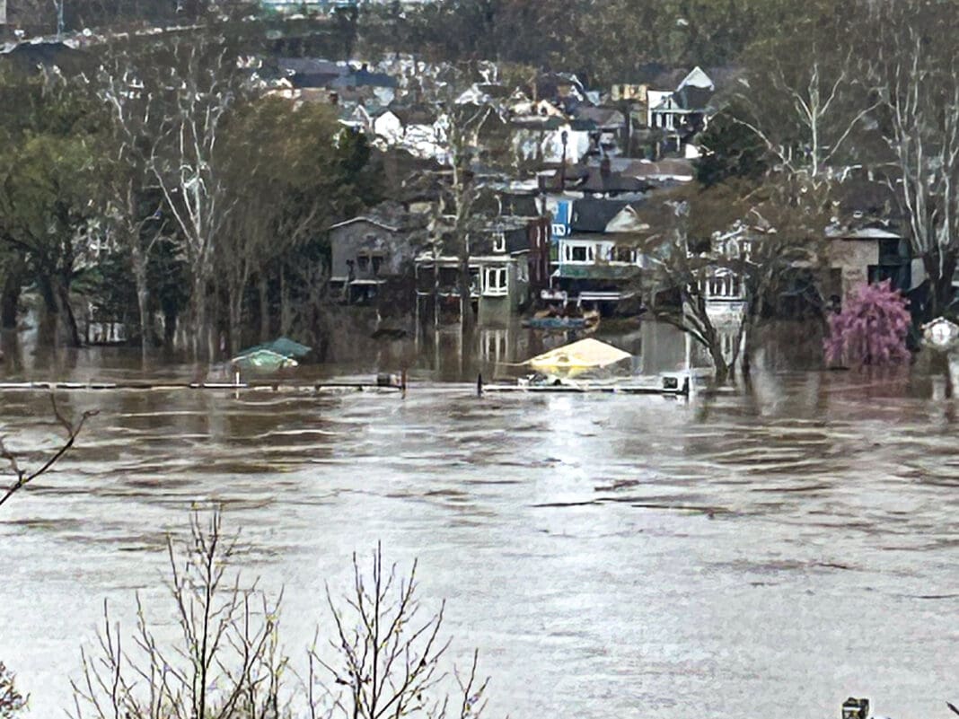 An island that's flooding.