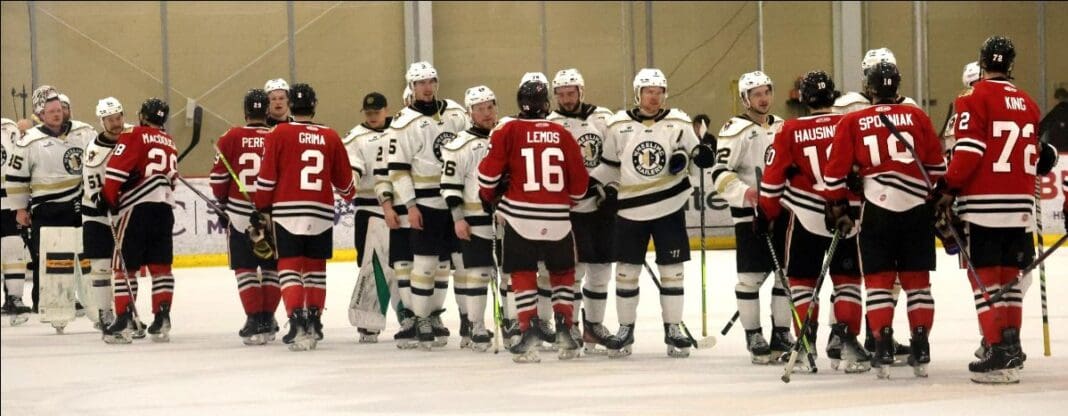 Two hockey teams.