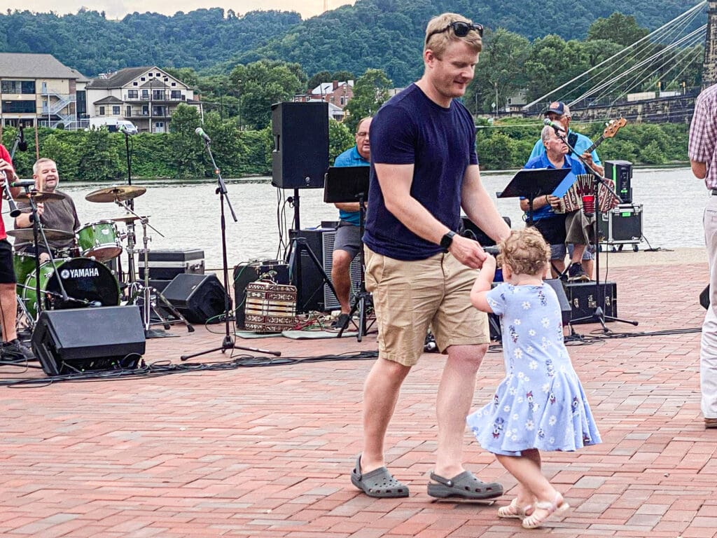 A man and daughter.