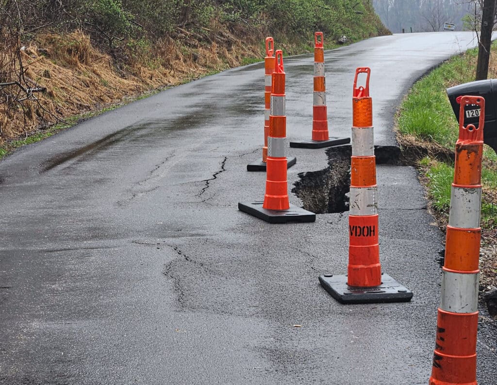 A road slip.