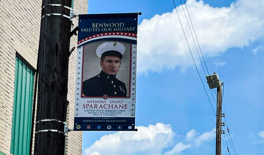 A banner on a pool.