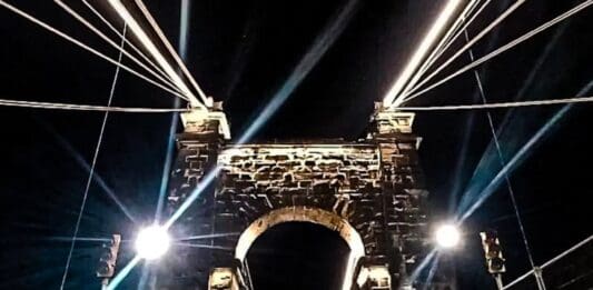 A tower for a bridge.