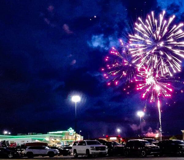 A fireworks display.