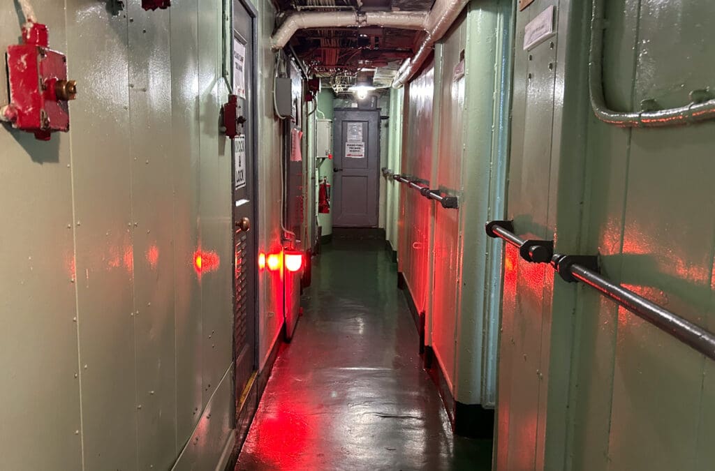 A ship's hallway.