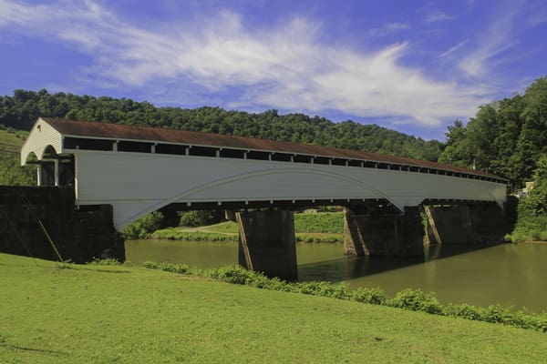 A covered bridge.