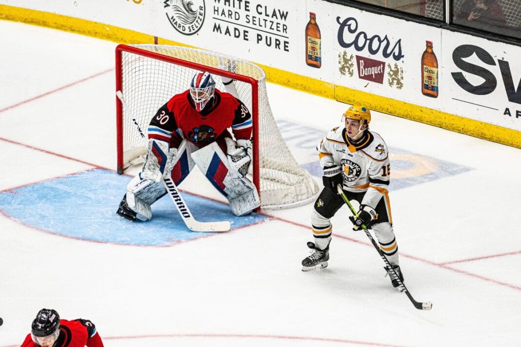 A hockey game.