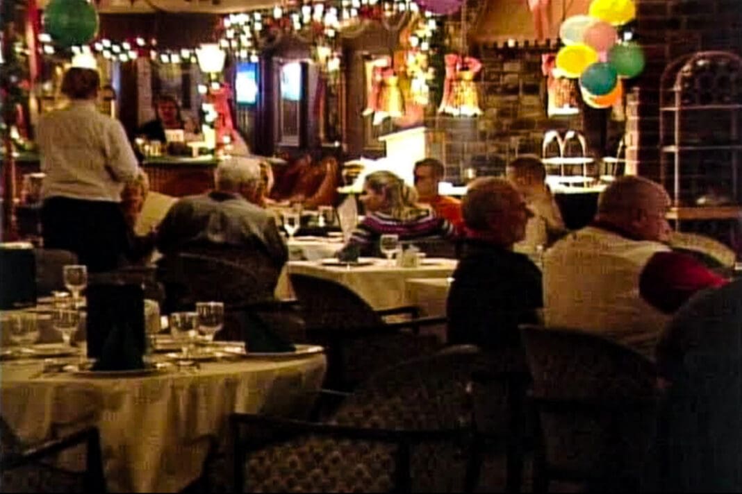 The inside of a restaurant.