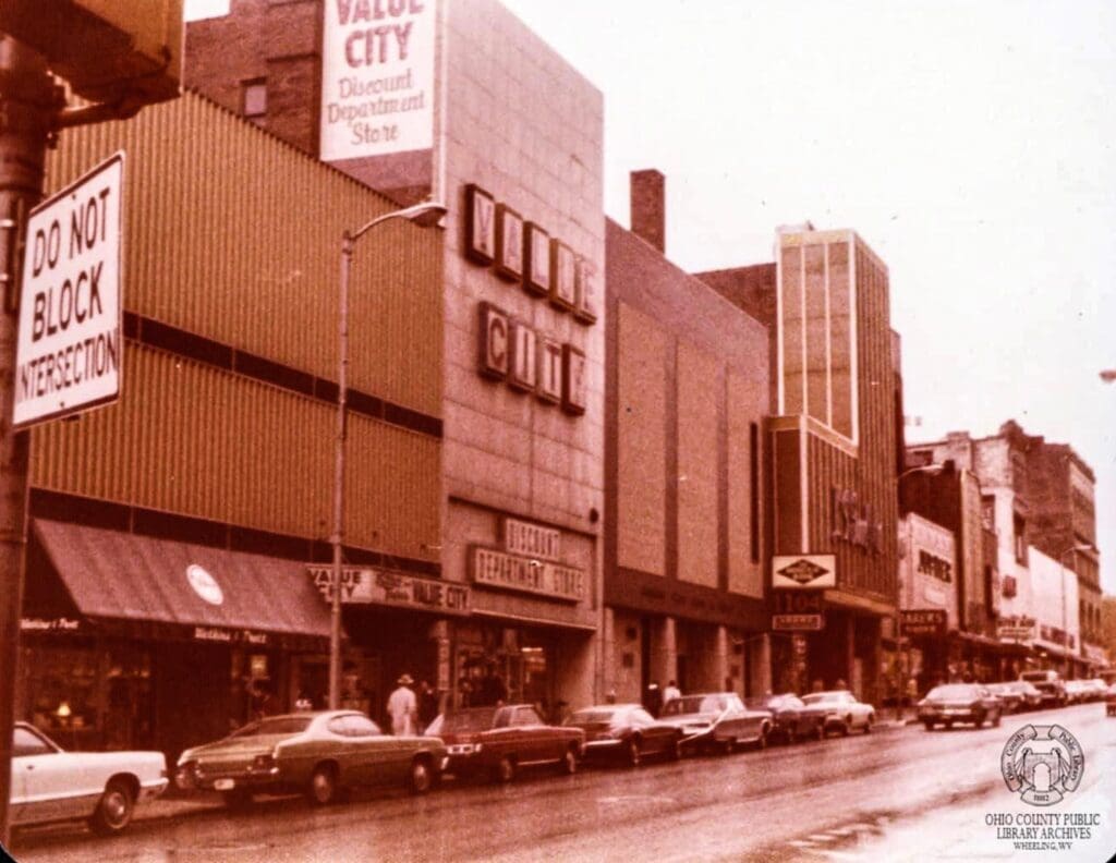 A row of buildings.