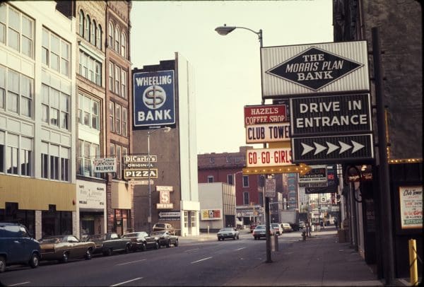 A downtown scene.