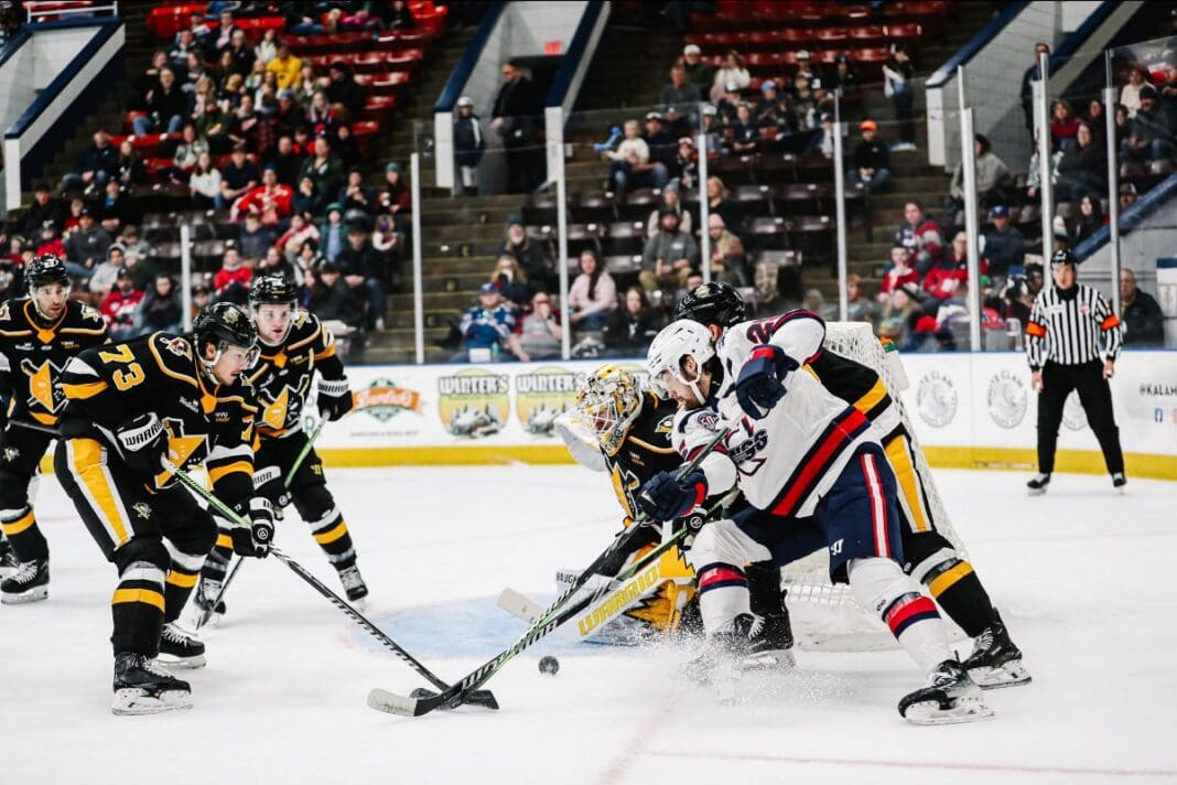 A hockey game.