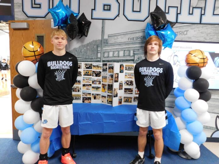 A couple of young men.