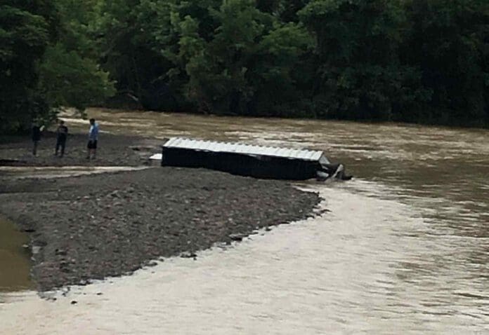 Debris in a creek.