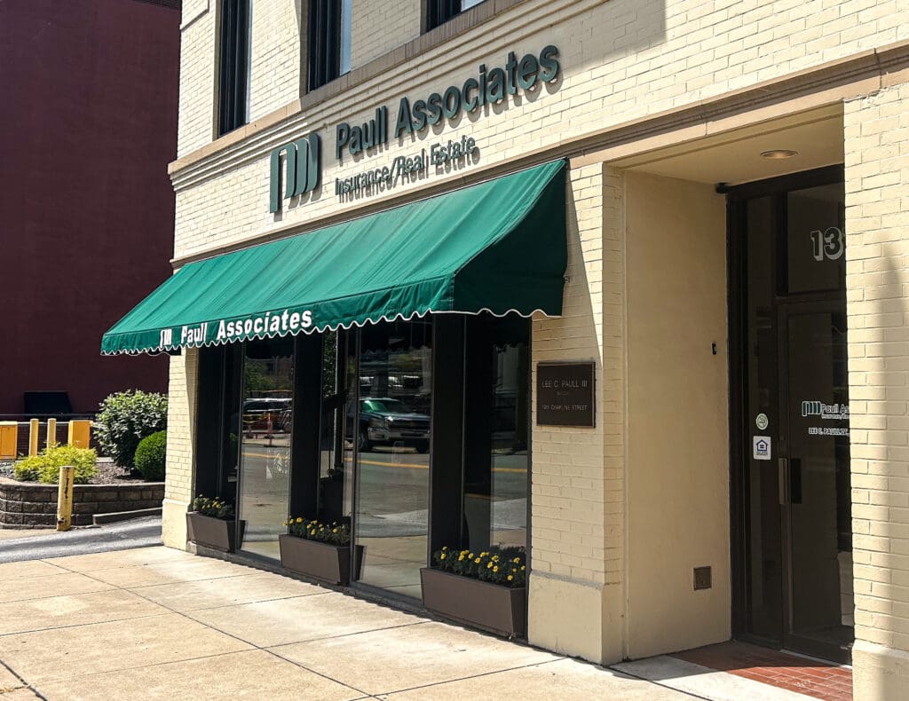 A street level of a building.