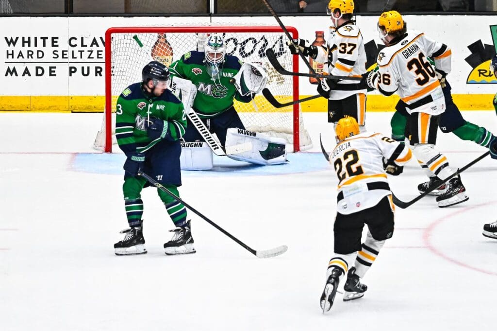 A hockey game.