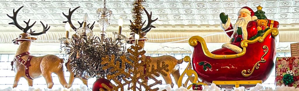 Santa and his sleigh.