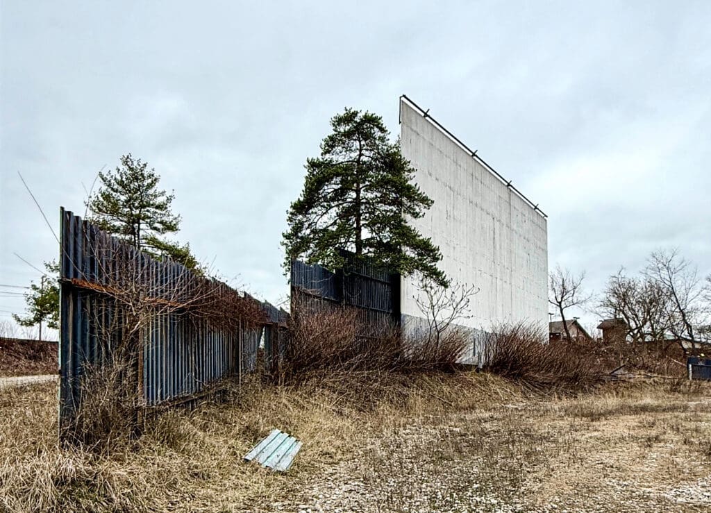 A drive-in screen.