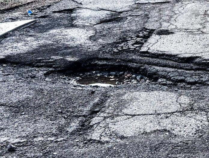 A pothole.