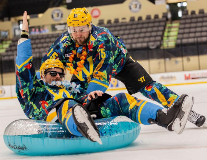 A couple of hockey players.