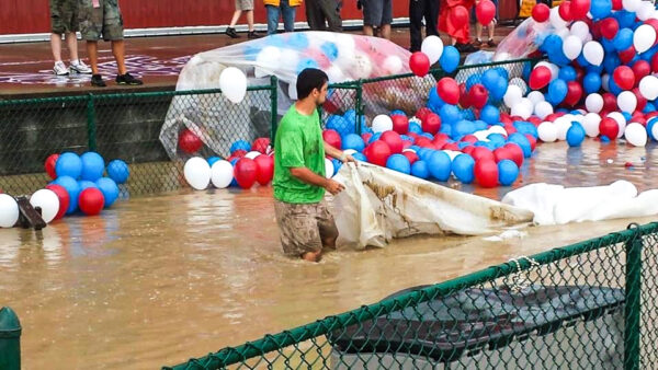A bunch of balloons.