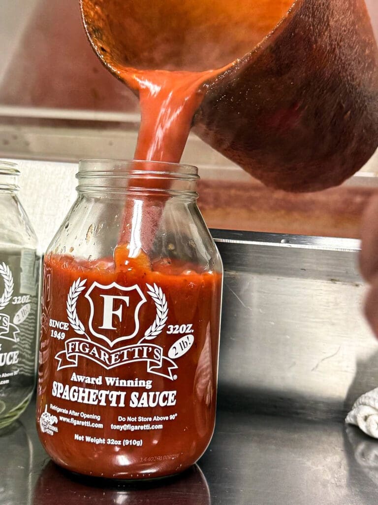 A bottle of sauce.