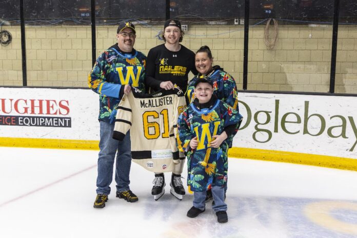 People on hockey ice.