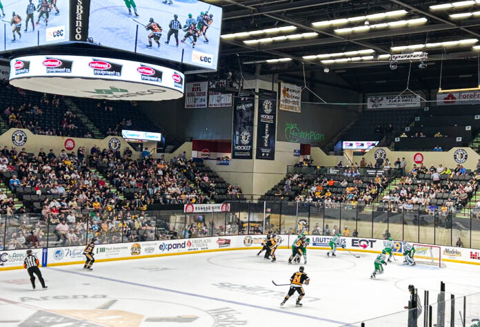 The inside of an arena.