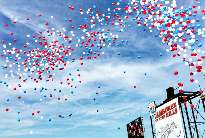 A bunch of balloons.