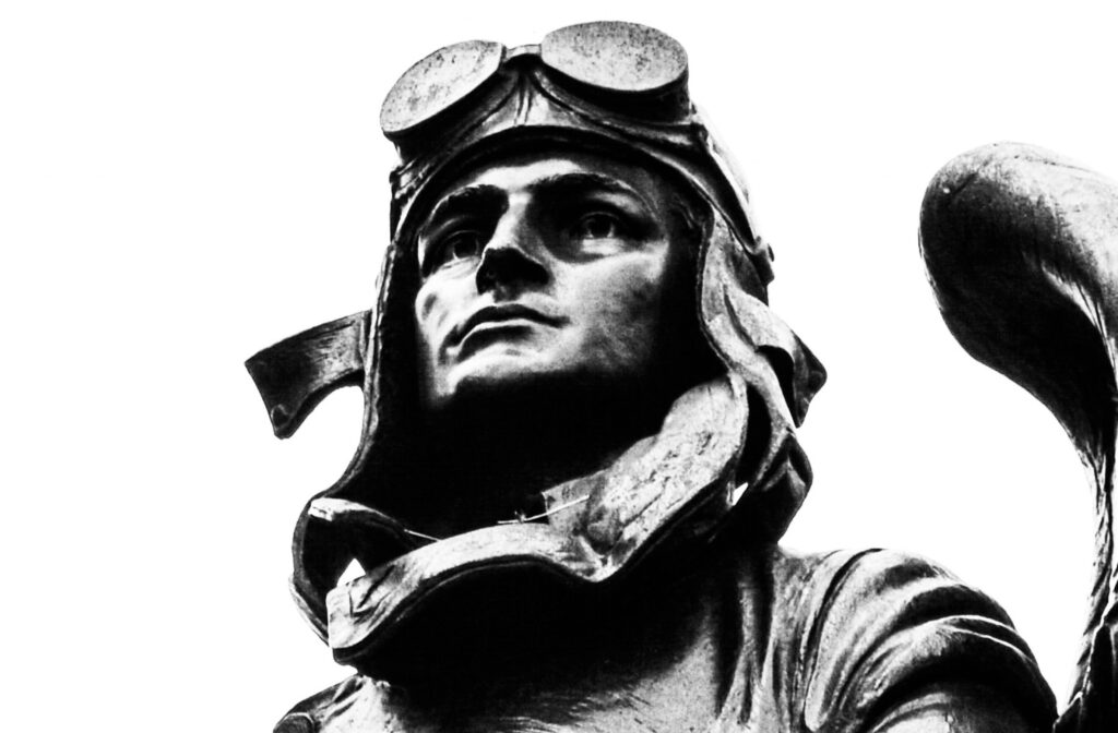 The head of a statue.