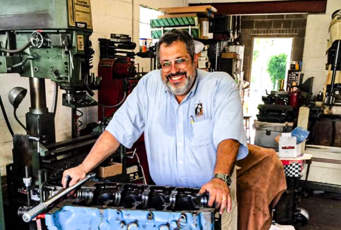 A man with an engine.