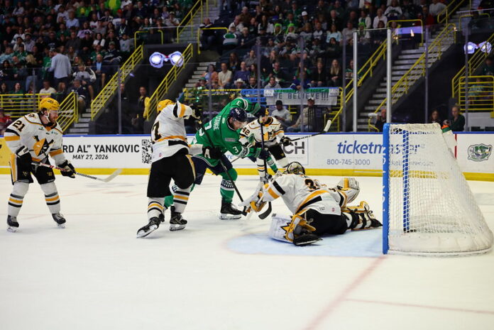 A hockey game.