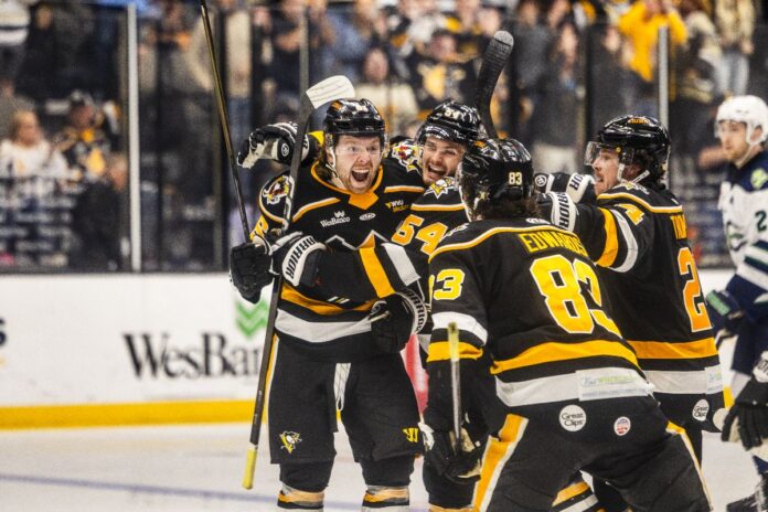 A hockey game.