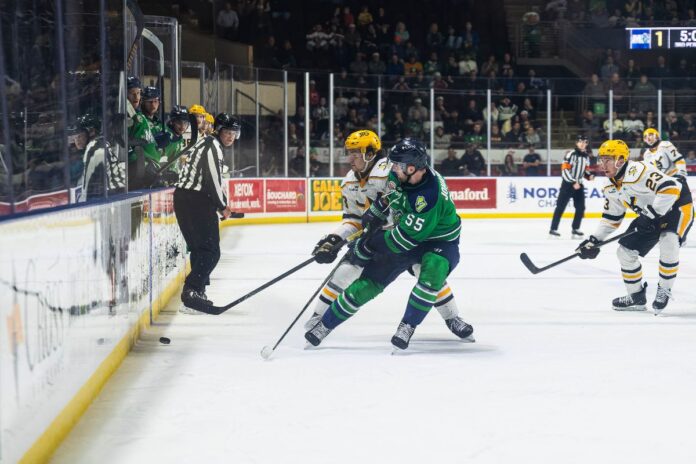 A hockey game.