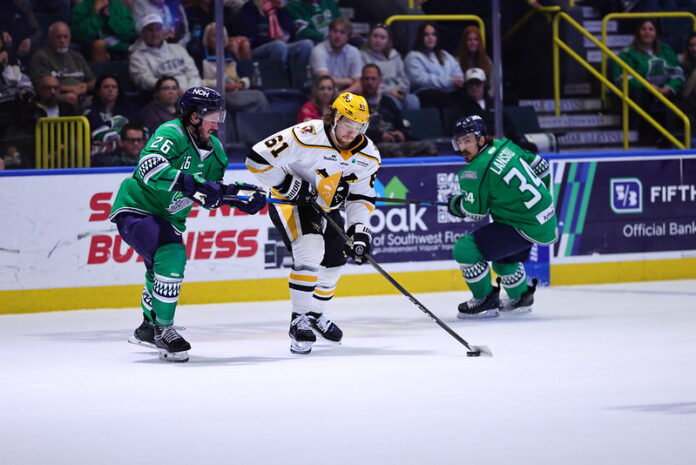 A hockey game.