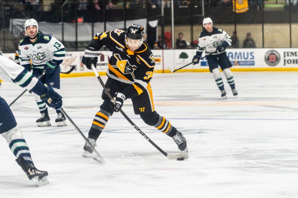 A hockey game.