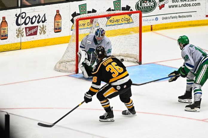 A hockey game.