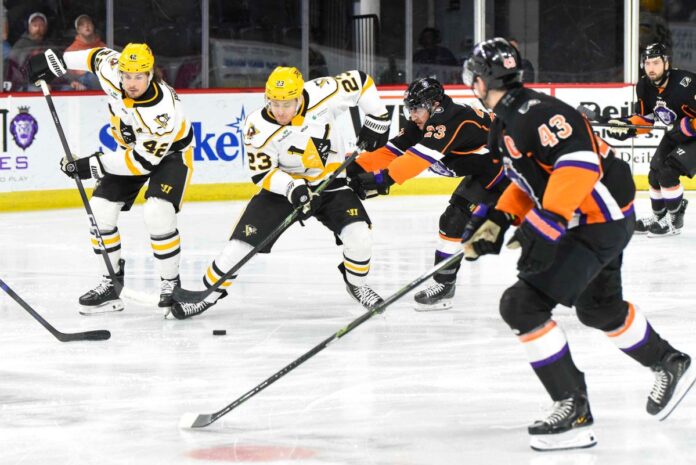 A hockey game.